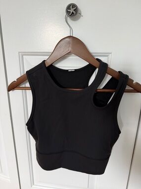 Lululemon Black Asymmetric Strap Cropped Tank
